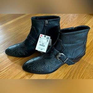 Brand new Zara studded leather booties